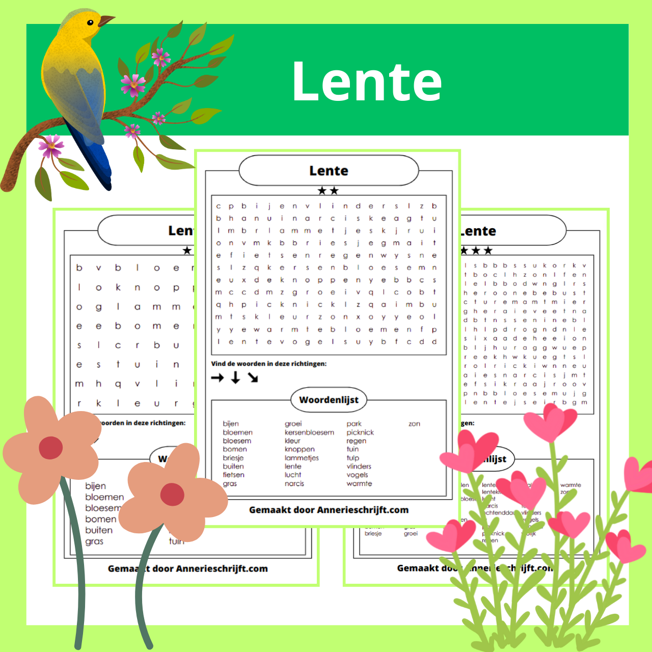 Lente woordzoeker
