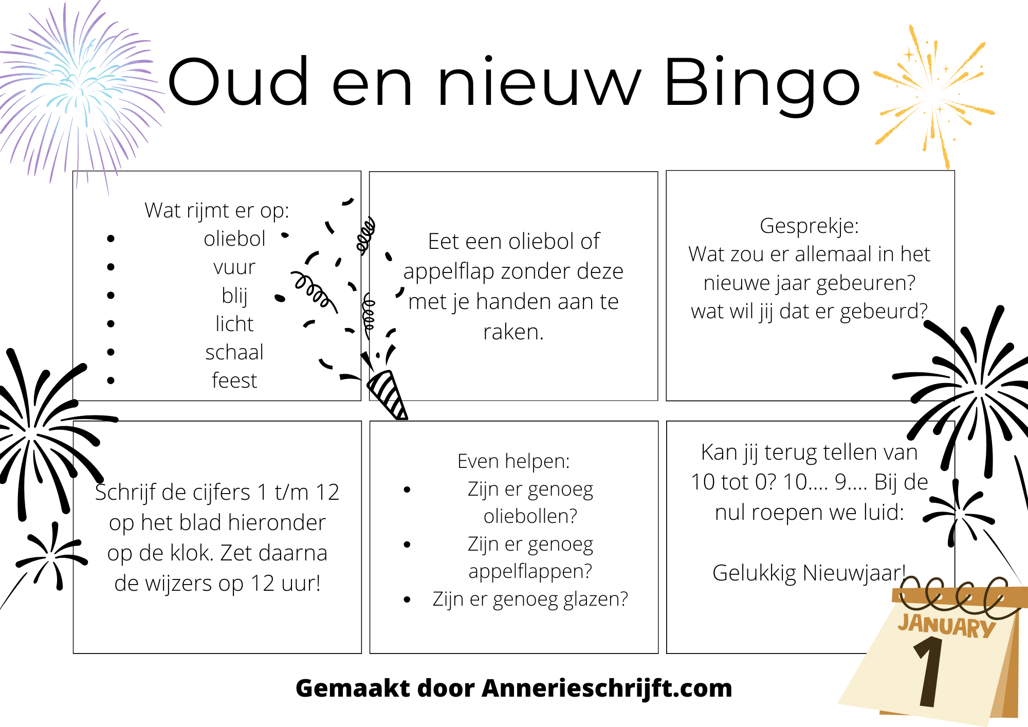 Oud en nieuw bingo