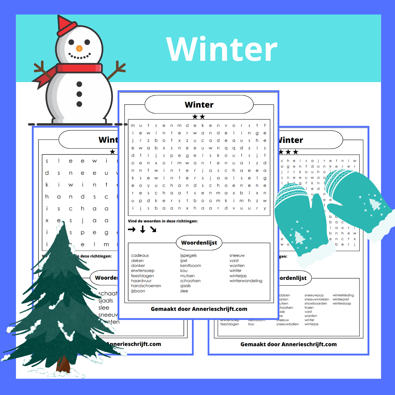 Winter woordzoeker