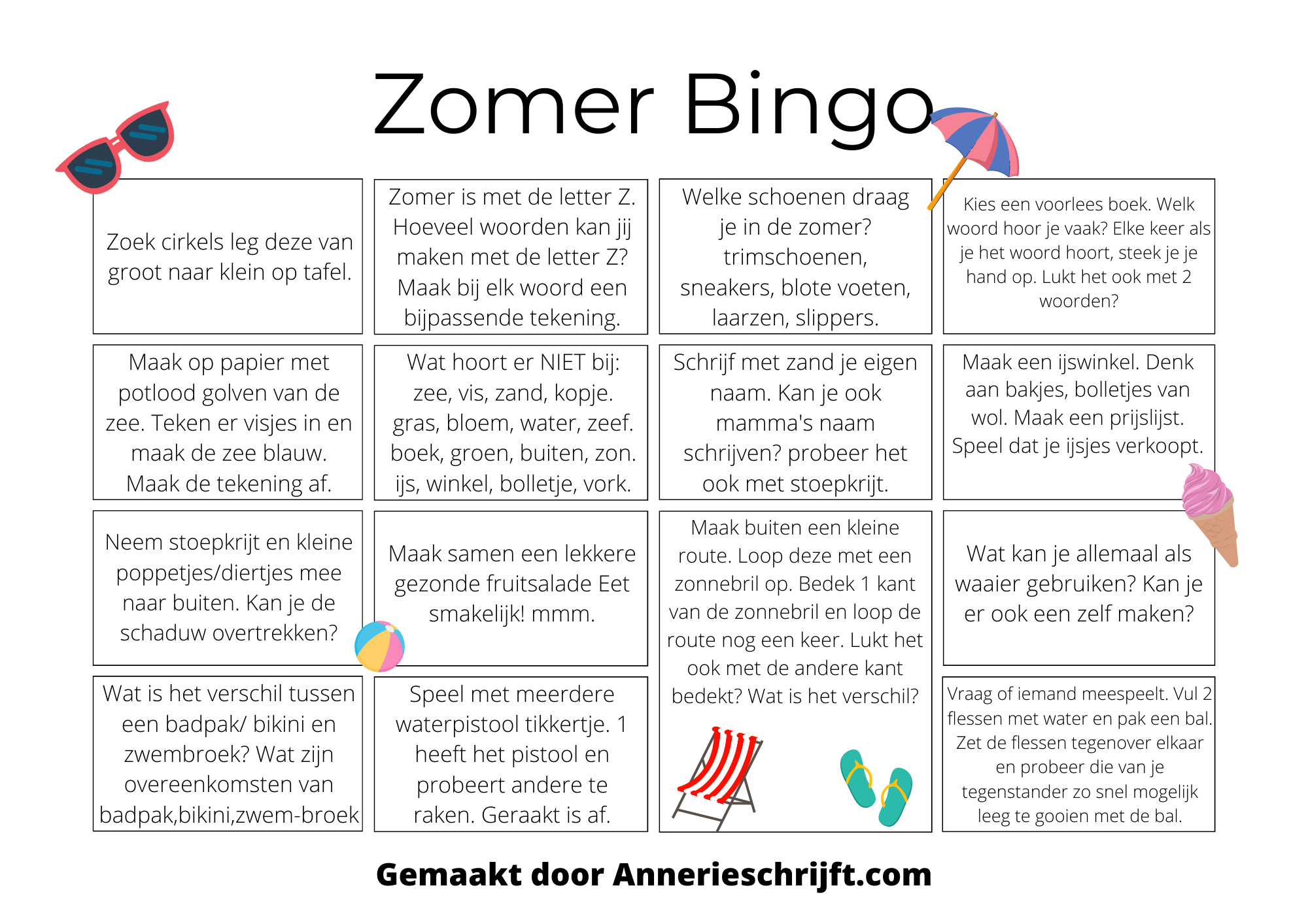 Zomer bingo