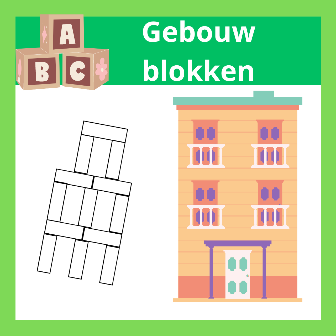 Gebouw blokken bouwen