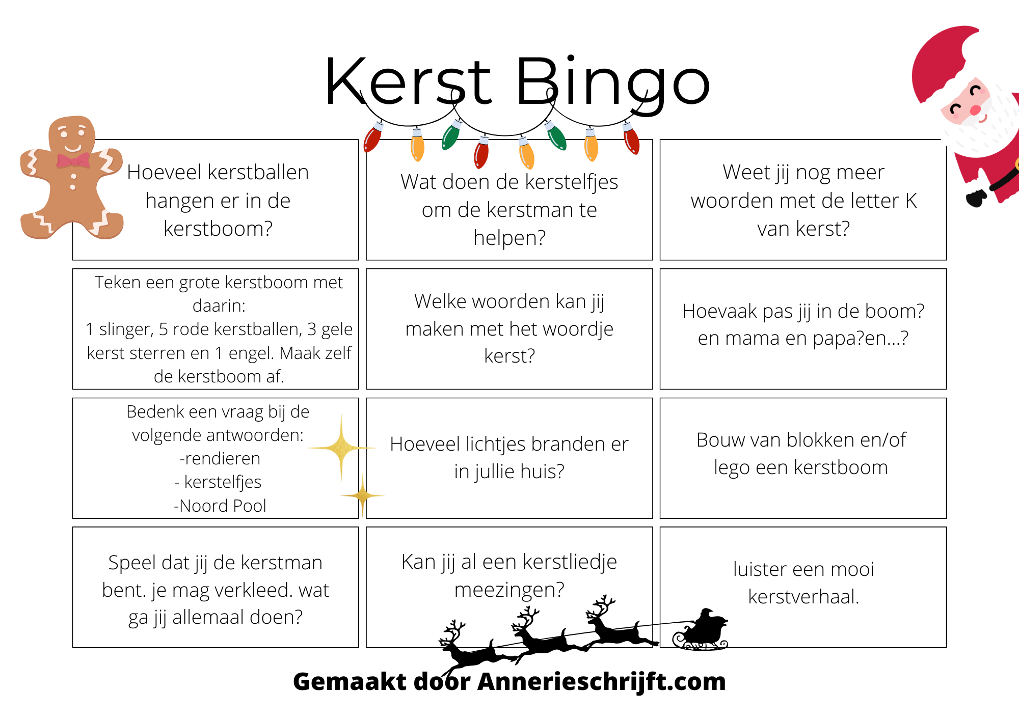 Kerst bingo