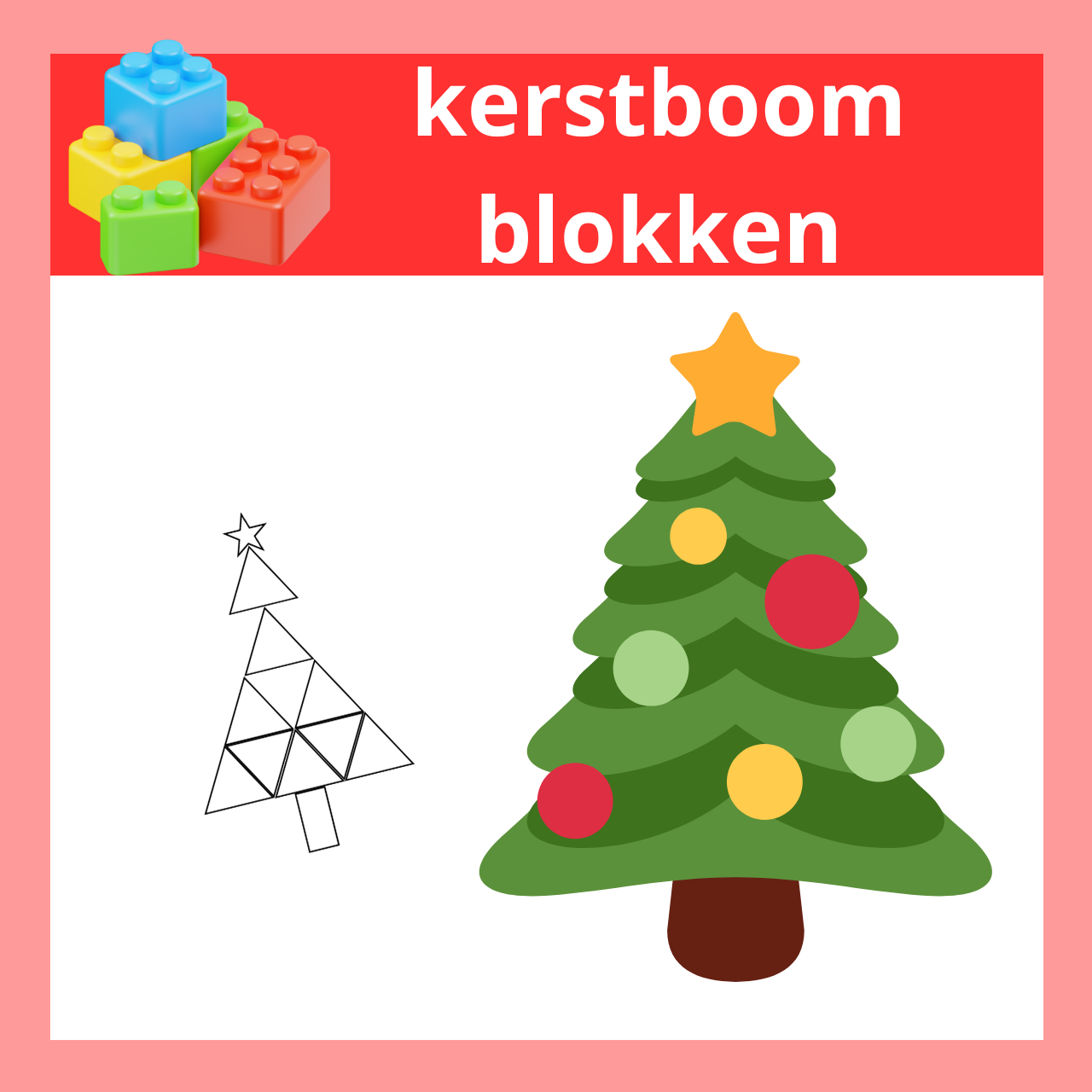 Kerstboom blokken bouwen