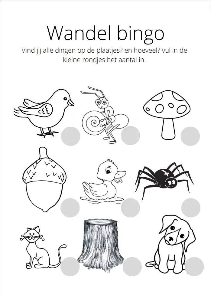 wandelen bingo