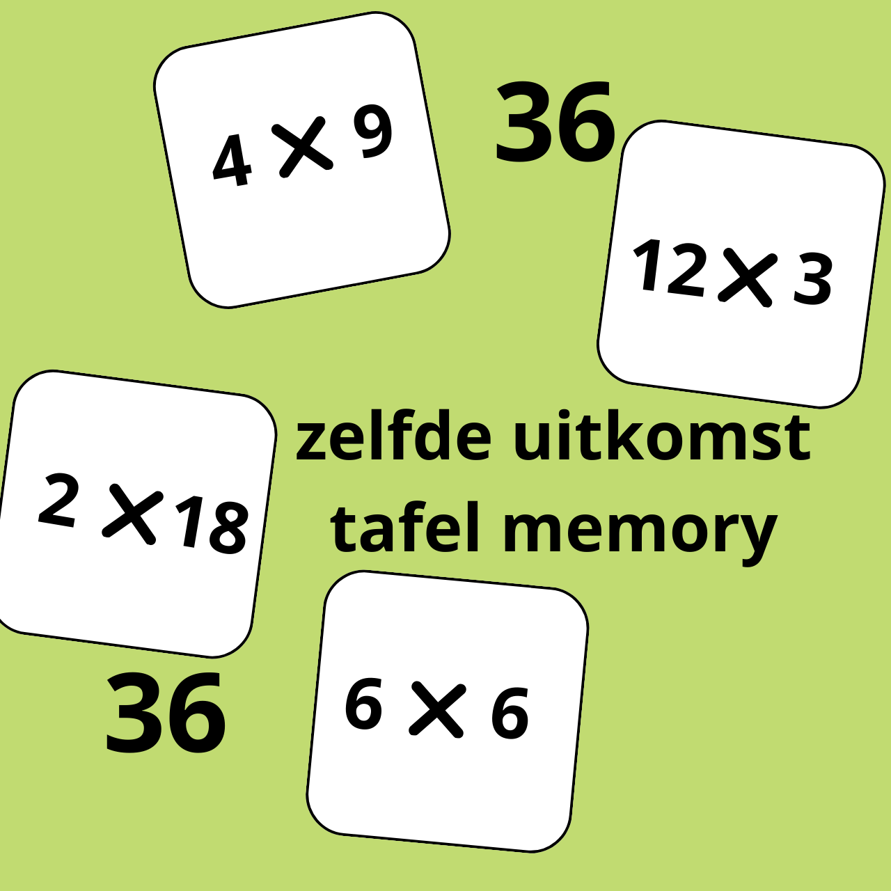 zelfde uitkomst tafel memory