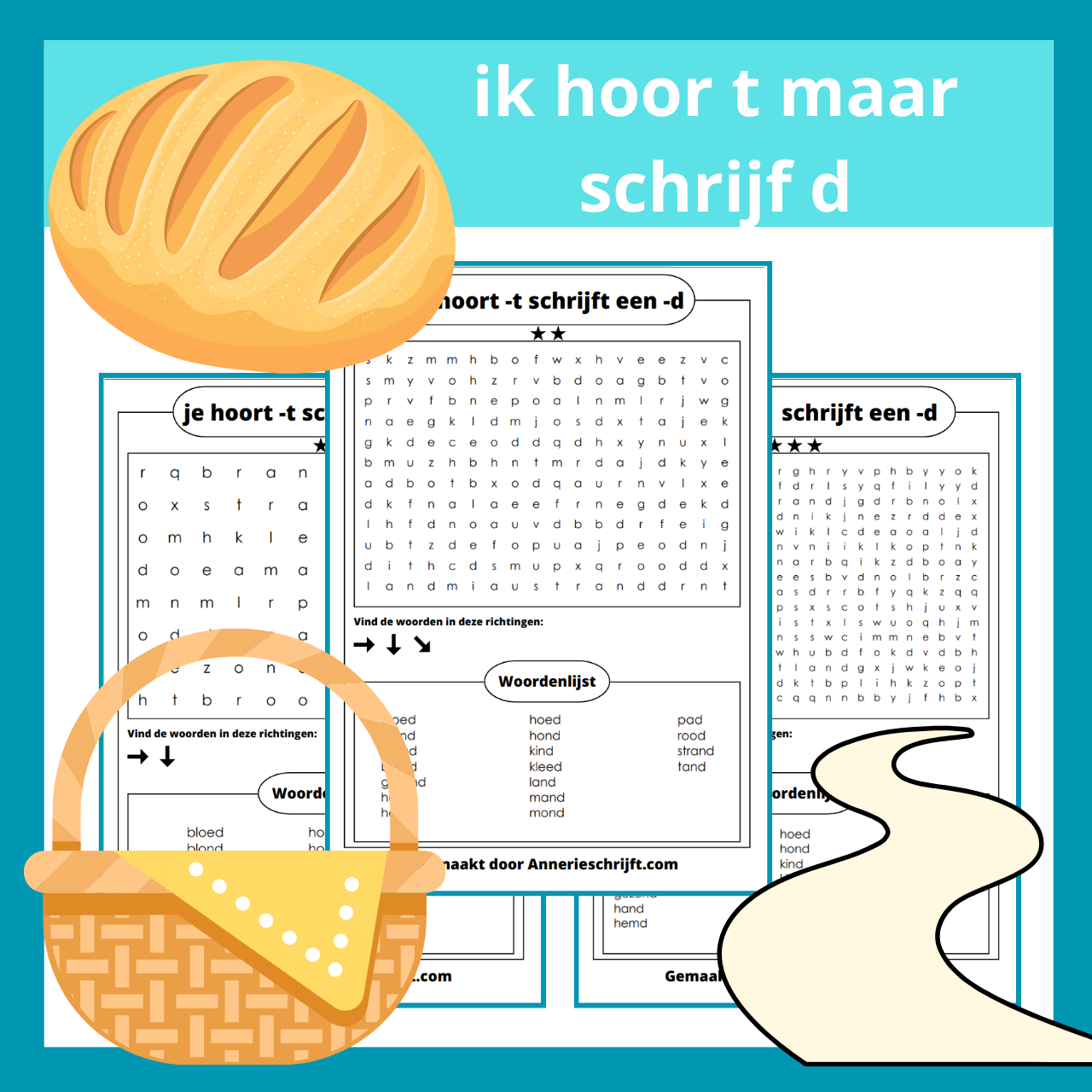 Je hoort een -t maar schrijft een -d woordzoeker