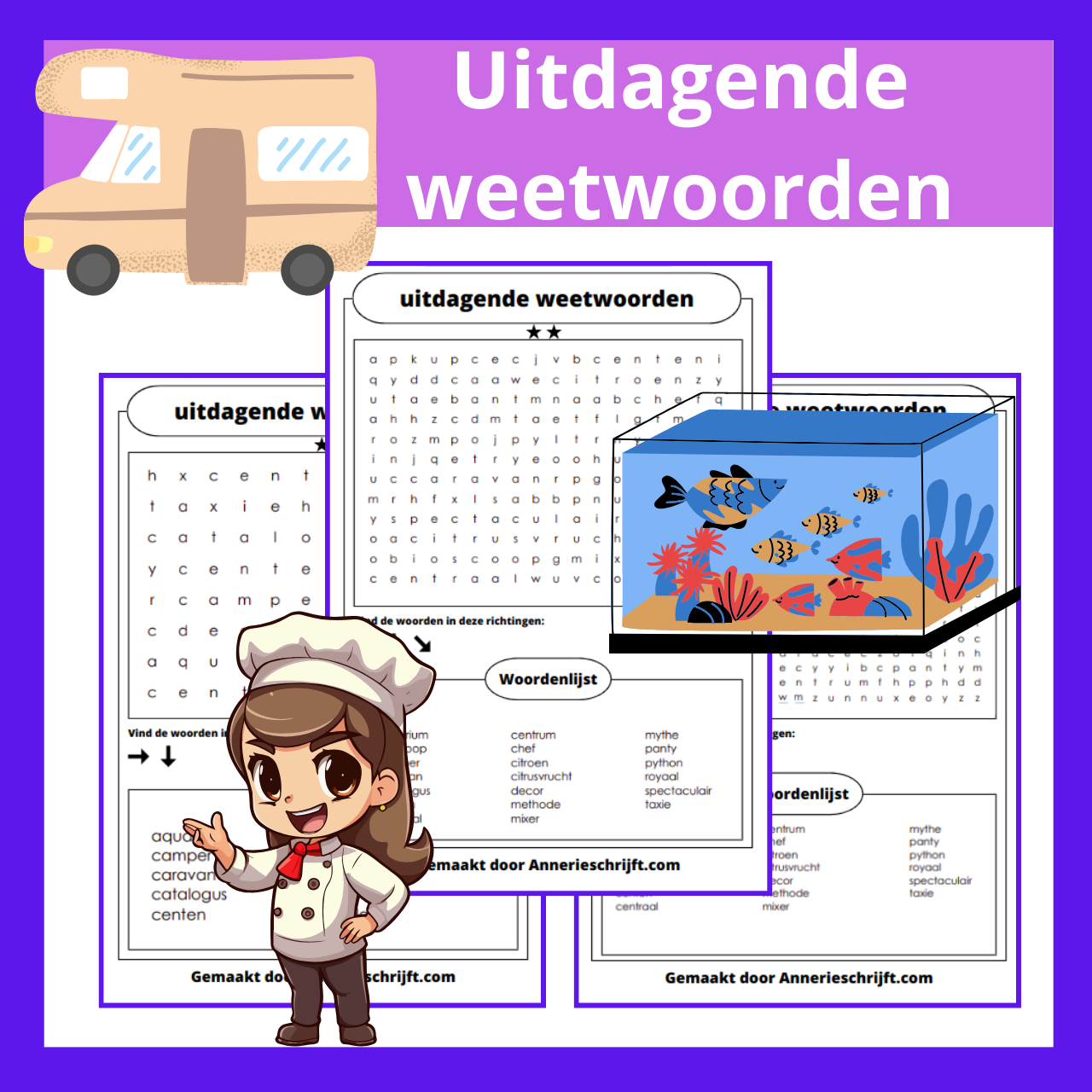 Uitdagende weetwoorden 3 woordzoeker