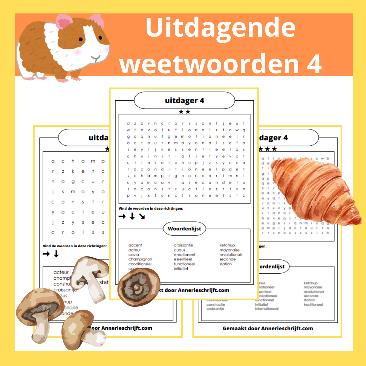 Uitdagende weetwoorden 4 woordzoeker