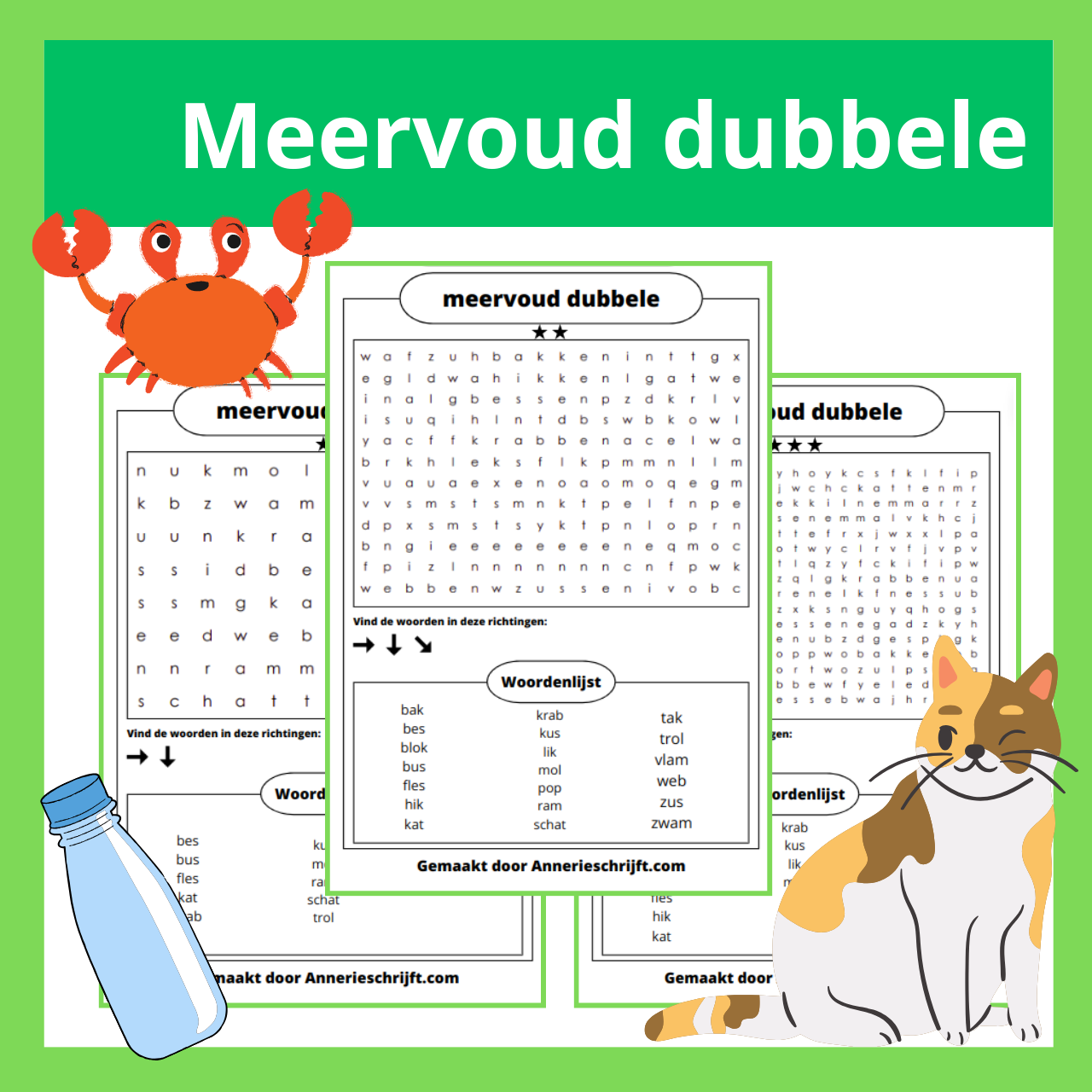 Meervoud dubbele woordzoeker