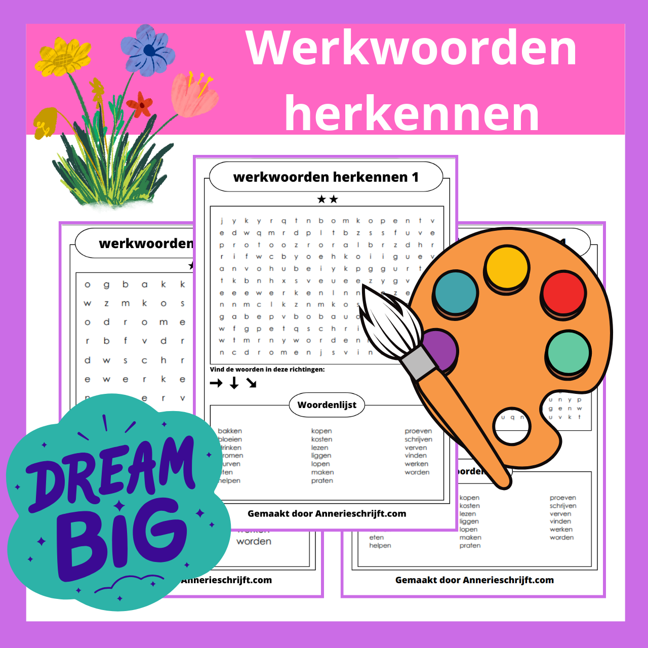 werkwoorden 1 herkennen woordzoeker