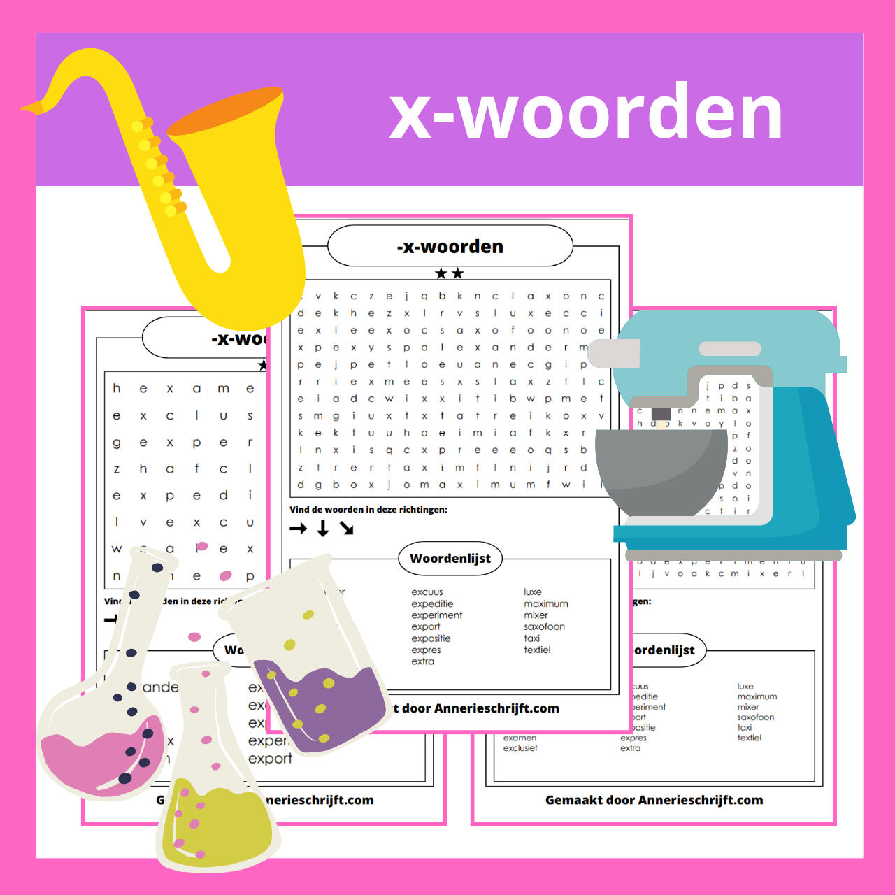 -x- woorden woordzoeker