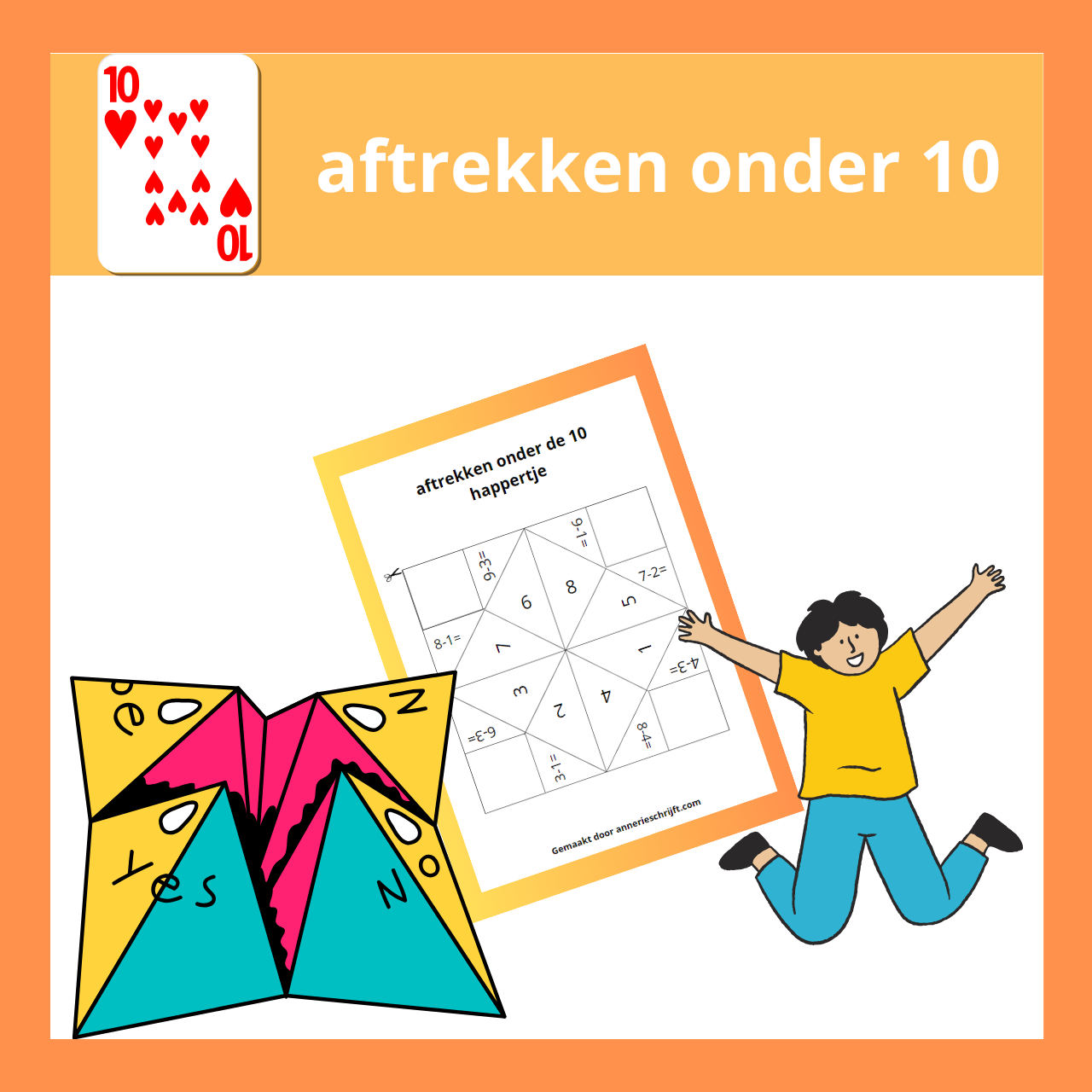 aftrekken onder de 10 happertje